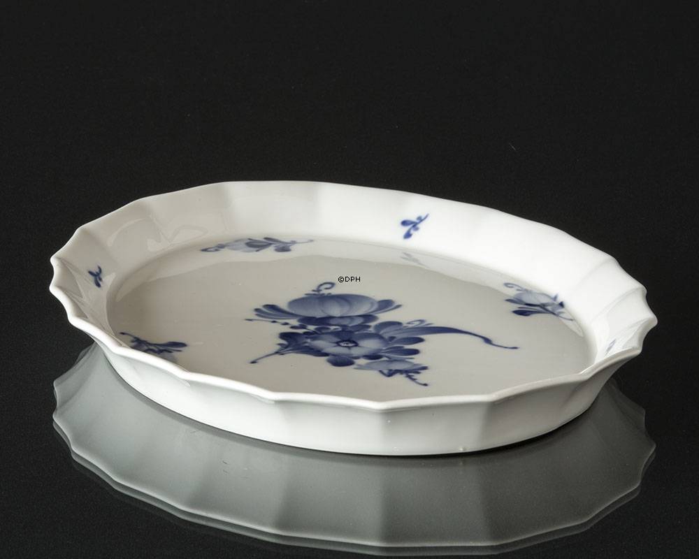 Blaue Blume, eckig, ovale Kuchenplatte 30cm Nr. 10/8578 oder 373