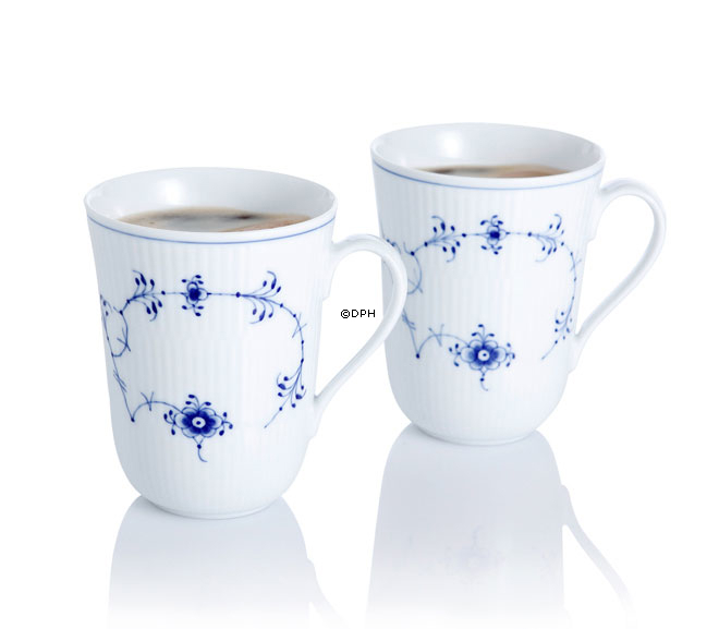 Musselmalet Gerippt, Becher Nr. 497, Inhalt 33 cl., Satz von zwei, Royal Copenhagen