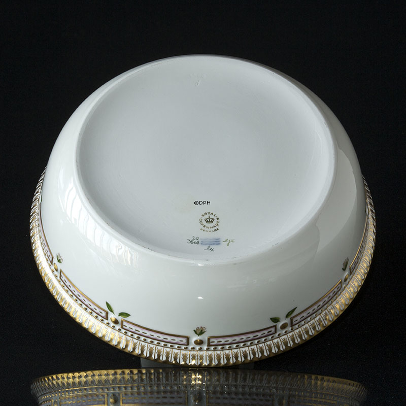 Flora Danica Schale mit Deckel, rund, Inhalt 180 cl. Breite 240 mm, Royal Copenhagen