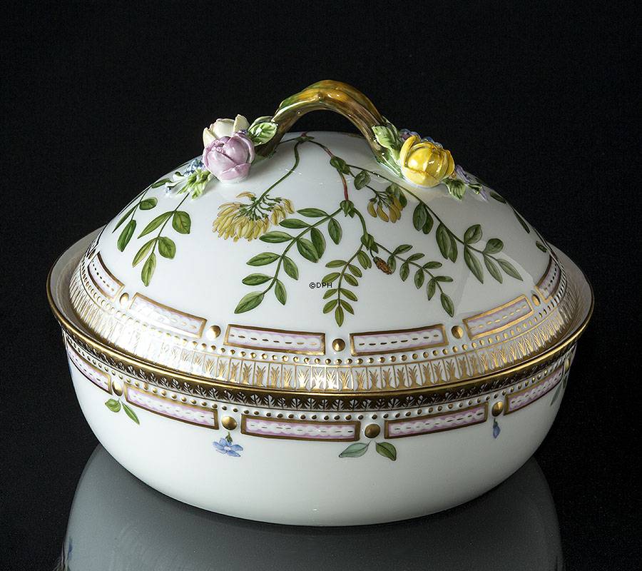 Flora Danica Schale mit Deckel Nr. 172 oder 20/3568, rund, Inhalt 180 cl. Breite 240 mm, Royal Copenhagen