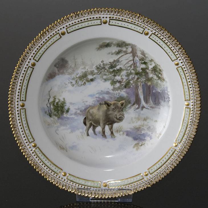 Fauna Danica Jagdgeschirr Teller mit Wildschwein, Royal Copenhagen