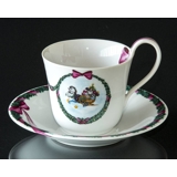 1989 Jingle Bells, Tasse mit Untertasse Royal Copenhagen