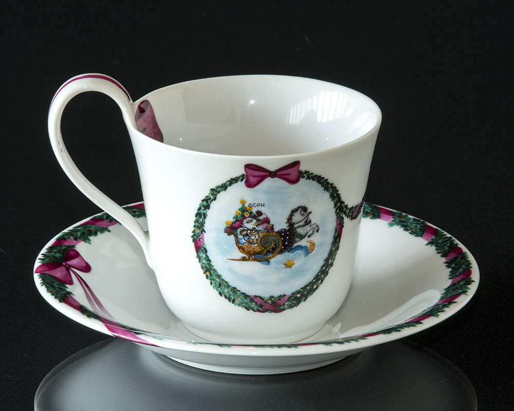 1989 Jingle Bells, Tasse mit Untertasse Royal Copenhagen