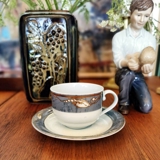 Magnolia, Grau mit Gold, Kaffeetasse und Untertasse Nr. 071, Inhalt 19 cl
