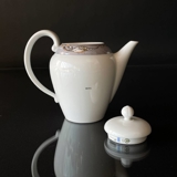 Magnolia, Grau mit Gold, Große Tea oder Kaffeekanne Nr. 128, Inhalt 100 cl, Royal Copenhagen