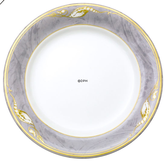 Magnolia, Grau mit Gold, Teller 31cm Nr. 631, Royal Copenhagen