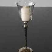 Chrom Kerzenhalter mit Topglas mit Dekoration