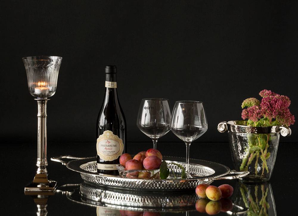 Eiskübel oder Vase aus Chrom und Glas, oval