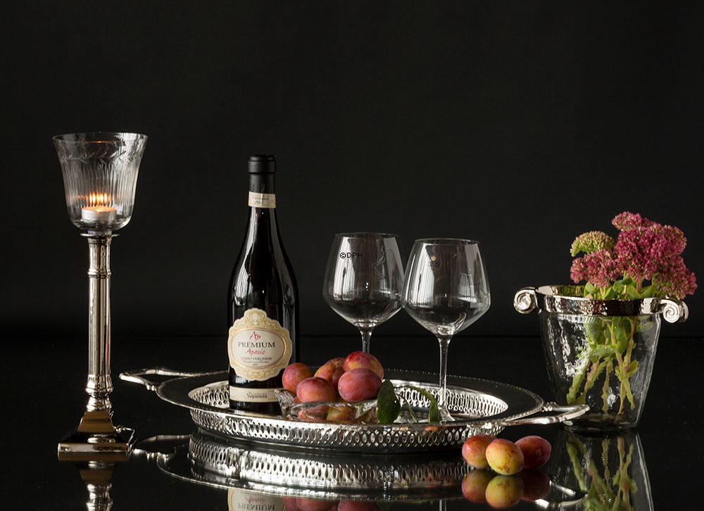 Eiskübel oder Vase aus Chrom und Glas, oval