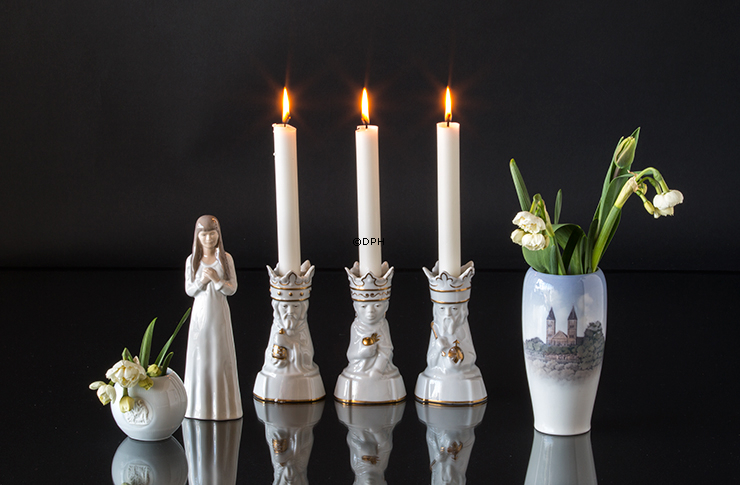 Heilige Drei Könige, Leuchter, Satz von 3, Caspar, Melchior, Balthazar, Royal Copenhagen