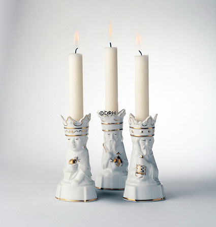 Heilige Drei Könige, Leuchter, Satz von 3, Caspar, Melchior, Balthazar, Royal Copenhagen