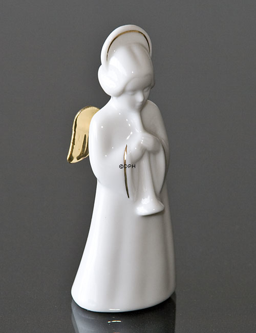 Himmlische Musik, Engel mit Horn mit Gold, Bing & Gröndahl Nr. 321