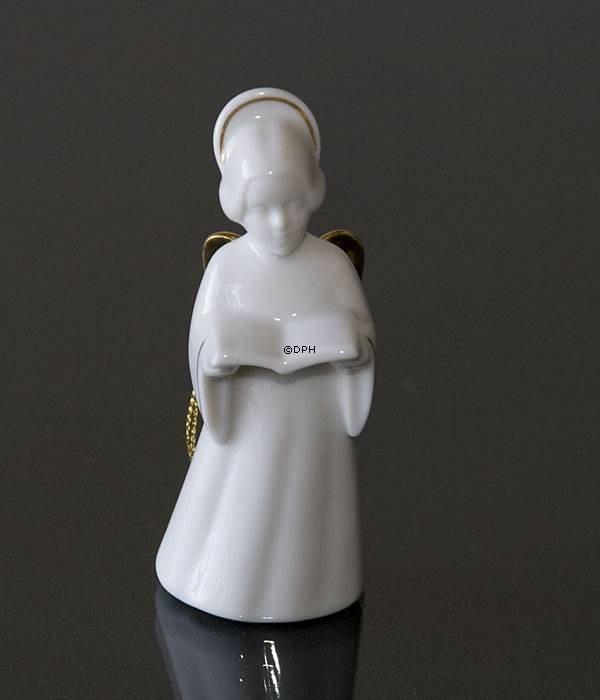 Himmlische Musik, Engel mit Liederbuch mit Gold, Bing & Gröndahl Nr. 323