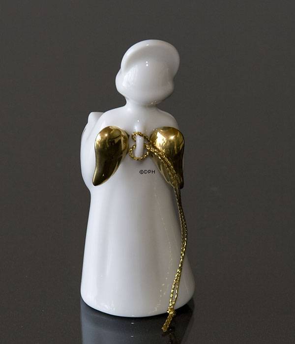 Himmlische Musik, Engel mit Liederbuch mit Gold, Bing & Gröndahl Nr. 323