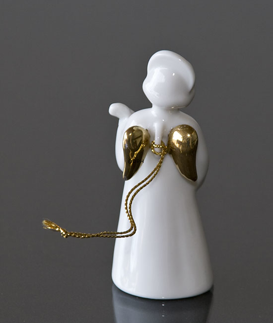 Himmlische Musik, Engel mit Gitarre mit Gold, Bing & Gröndahl Nr. 324