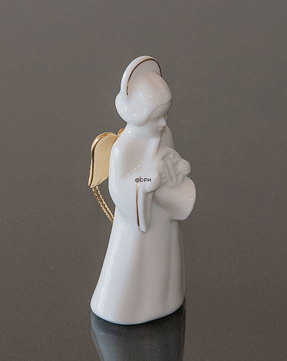 Himmlische Musik, Engel mit Waldhorn mit Gold, Bing & Gröndahl Nr. 325