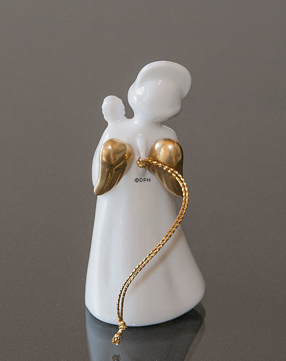 Himmlische Musik, Engel mit Bratsche mit Gold, Bing & Gröndahl Nr. 326