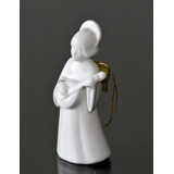 Himmlische Musik, Engel mit Mandoline mit Gold, Bing & Gröndahl Nr. 328