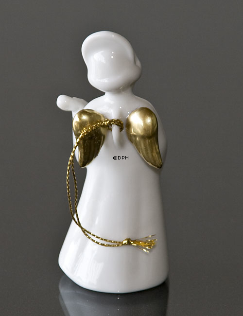 Himmlische Musik, Engel mit Mandoline mit Gold, Bing & Gröndahl Nr. 328