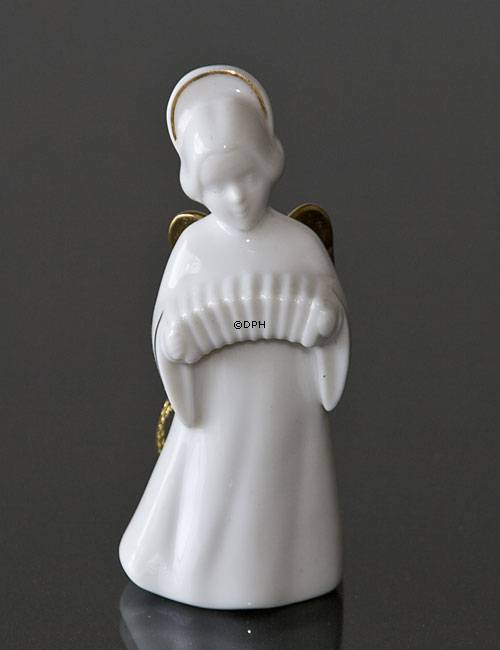 Himmlische Musik, Engel mit Akkordeon mit Gold, Bing & Gröndahl Nr. 329