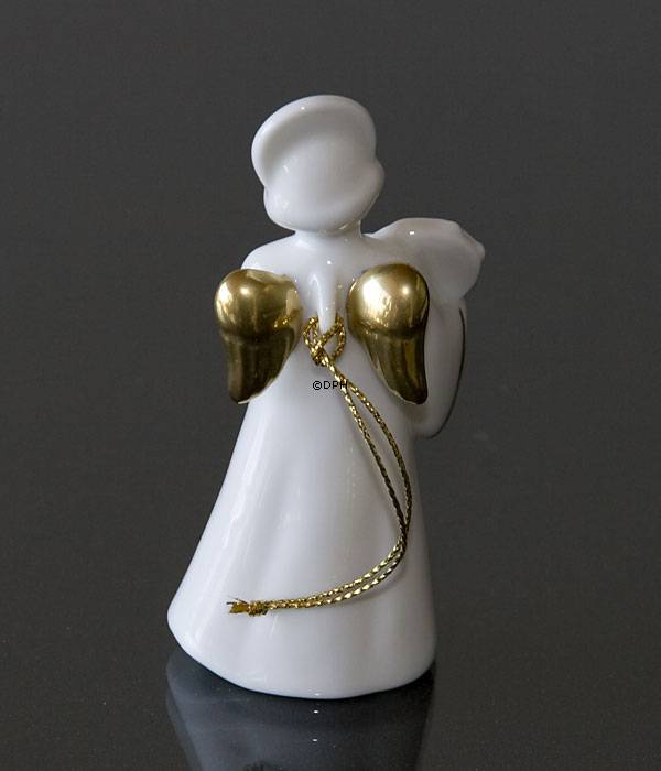 Himmlische Musik, Engel mit Tamburin mit Gold, Bing & Gröndahl Nr. 330