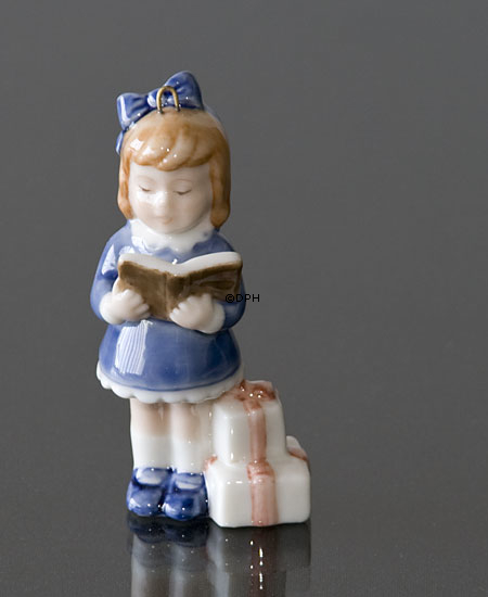 Das Weihnachten der Kinder 1999, Figurornament, Mädchen mit Buch und Geschenke