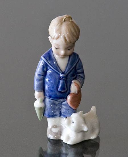 Figurornament 2000 Hans, Junge mit Hund, Royal Copenhagen