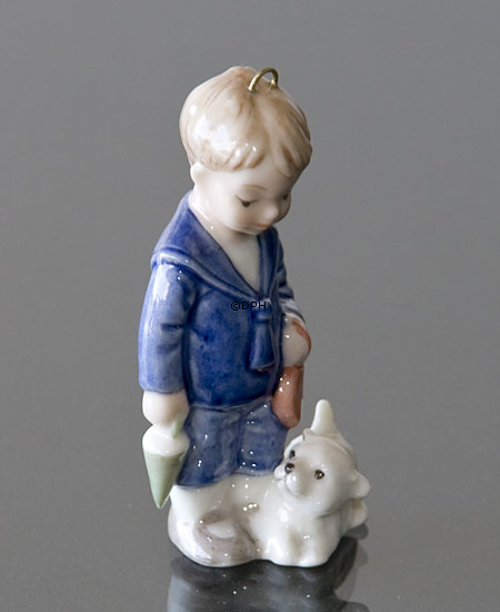 Figurornament 2000 Hans, Junge mit Hund, Royal Copenhagen