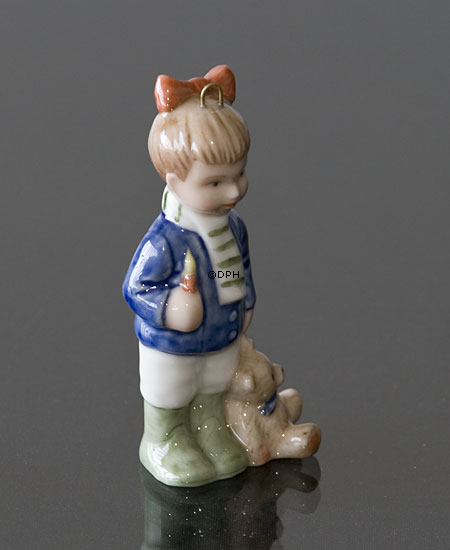 Das Weihnachten der Kinder 2000 Charlotte, Figurornament, Mädchen mit Hund, Royal Copenhagen