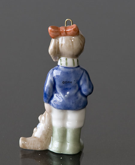 Das Weihnachten der Kinder 2000 Charlotte, Figurornament, Mädchen mit Hund, Royal Copenhagen