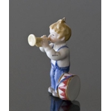 Das Weihnachten der Kinder 2002, Figurornament, Junge mit Trommel und Trompete, Royal Copenhagen
