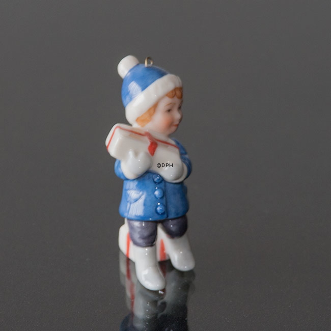 Figurornament 2003, Junge mit Geschenken, Royal Copenhagen