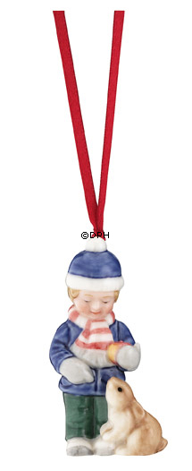 Figurornament 2004, Junge mit Hase, Royal Copenhagen