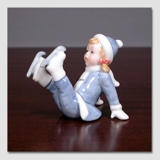 Karoline Mädchen fährt Schlittschuhe. Aus der Serie der Mini-Kinder von Royal Copenhagen, Figur Nr. 016