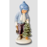 Jahresfigur 2002, Junge mit Weihnachtsbaum, Royal Copenhagen