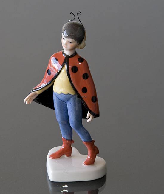 Verkleidete Kinder, Marienkäfer, Royal Copenhagen Figur Nr. 044