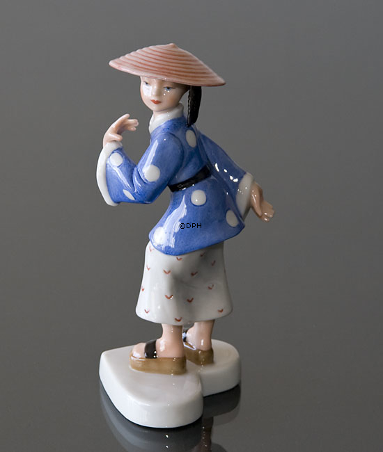 Verkleidete Kinder, chinesisches Mädchen, Royal Copenhagen Figur Nr. 045