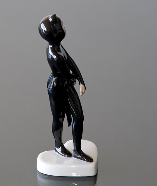 Verkleidete Kinder, Katze, Royal Copenhagen Figur Nr. 048