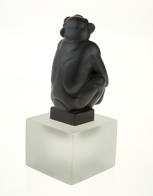 Schwarzer Schimpanse, Royal Copenhagen Affe Figur Nr. 066