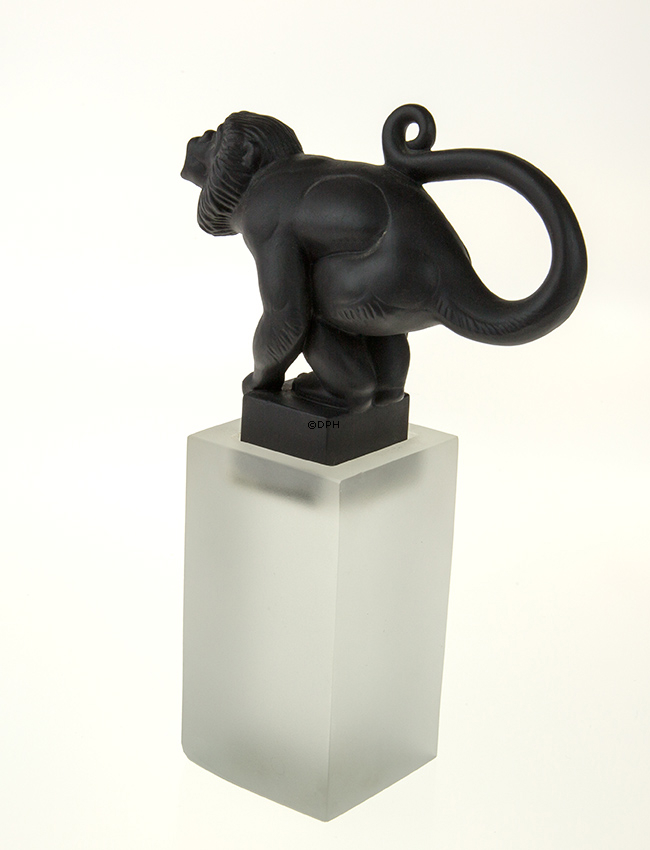 Schwarzer Brüllaffe, Royal Copenhagen Affe Figur Nr. 067