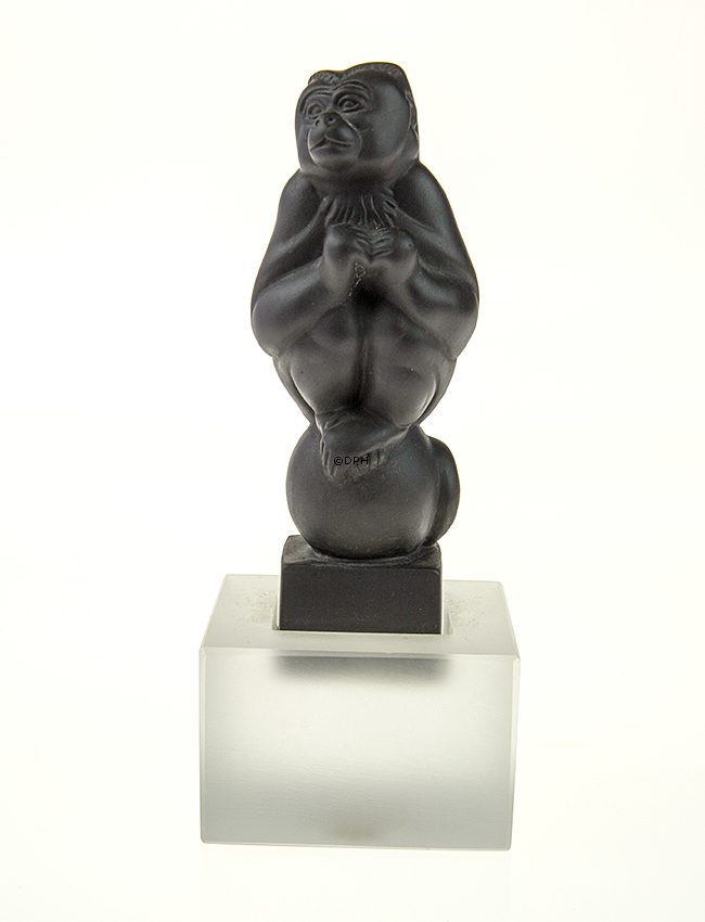 Schwarzer Kapuzineraffe, Royal Copenhagen Affenfigur Nr. 068