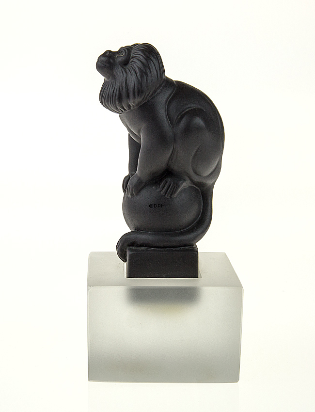 Schwarzer Goldenes Löwenäffchen, Royal Copenhagen Affenfigur Nr. 069