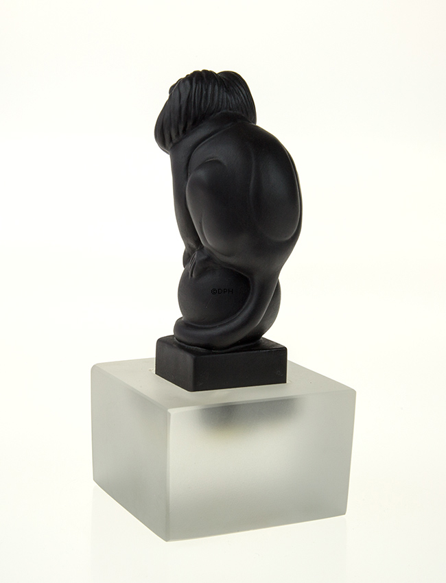 Schwarzer Goldenes Löwenäffchen, Royal Copenhagen Affenfigur Nr. 069