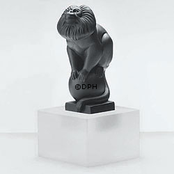 Schwarzer Goldenes Löwenäffchen, Royal Copenhagen Affenfigur Nr. 069