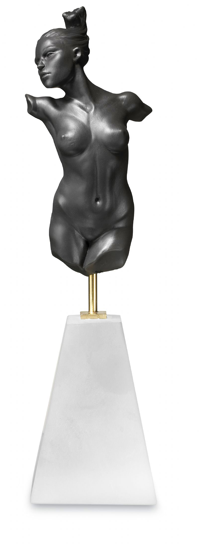 Schwarze Torsoskulptur, Afrodite, weiblich, Royal Copenhagen Bisquit Figur Nr. 077