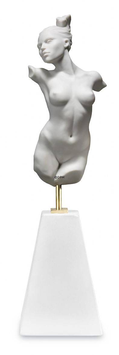 Weiße Torsoskulptur, Afrodite, weiblich, Royal Copenhagen Bisquit Figur Nr. 080