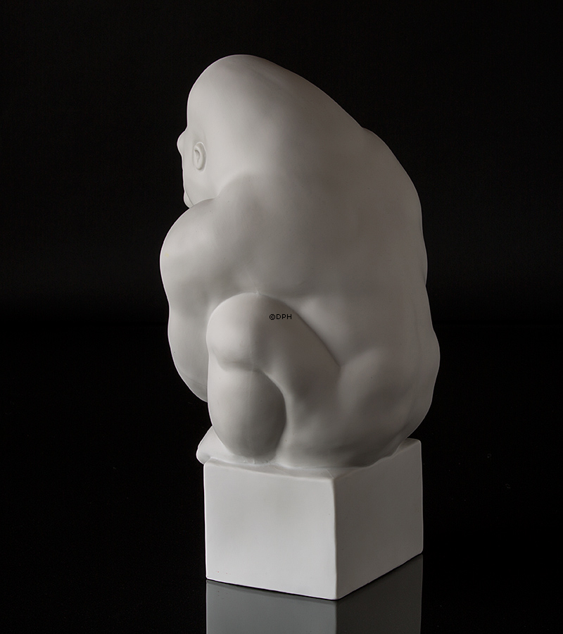 Großer weißer Gorilla, Royal Copenhagen Affenfigur Nr. 083