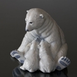 Eisbär mit Jungen, Royal Copenhagen Figur Nr. 087