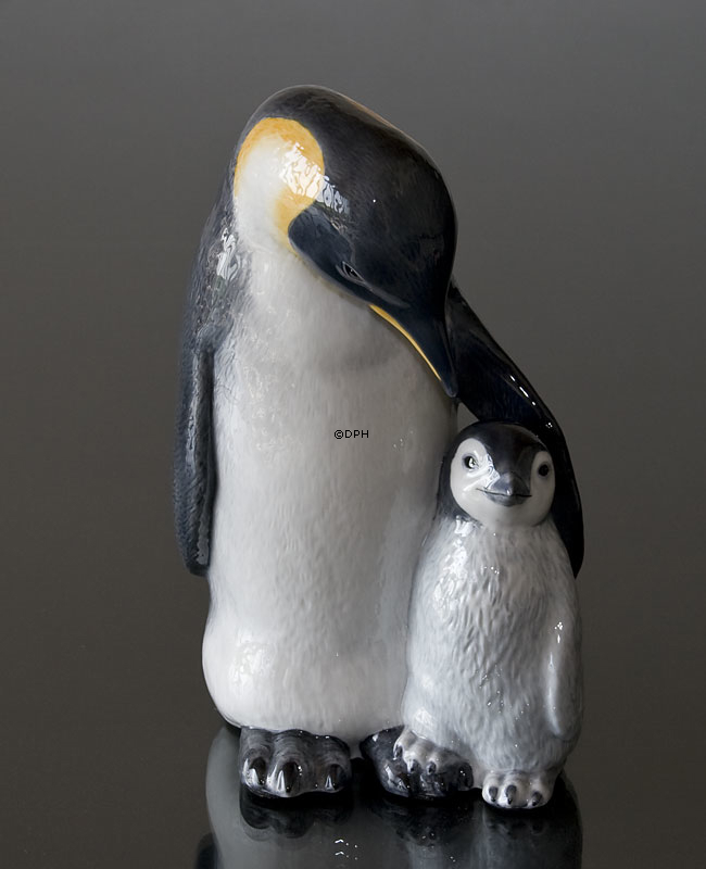 Pinguin mit Junge, Royal Copenhagen Figur Nr. 088
