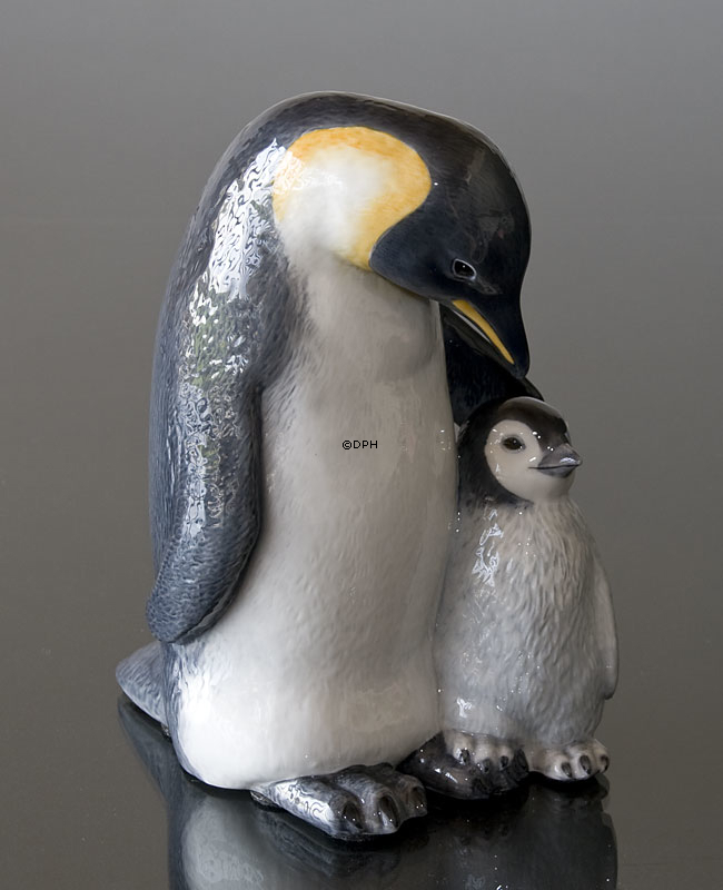 Pinguin mit Junge, Royal Copenhagen Figur Nr. 088